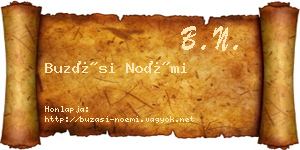 Buzási Noémi névjegykártya